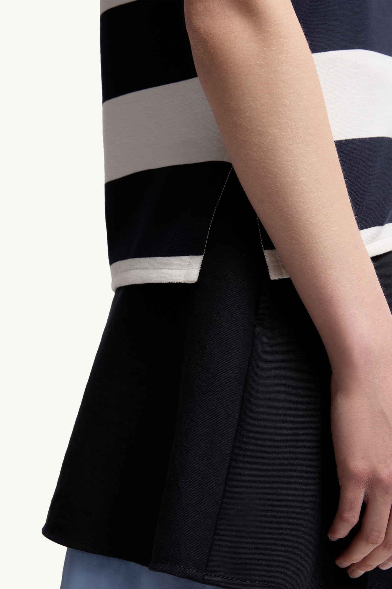 Moncler Striped Polo Shirt In Blue