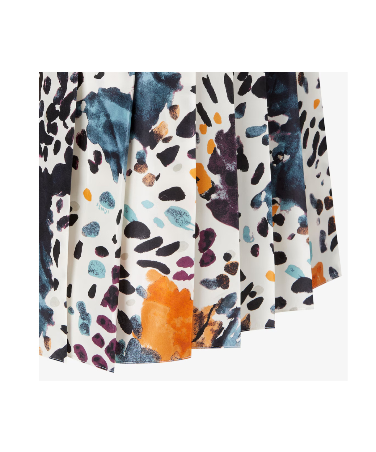 Fendi Pleated-print Skirt In White
