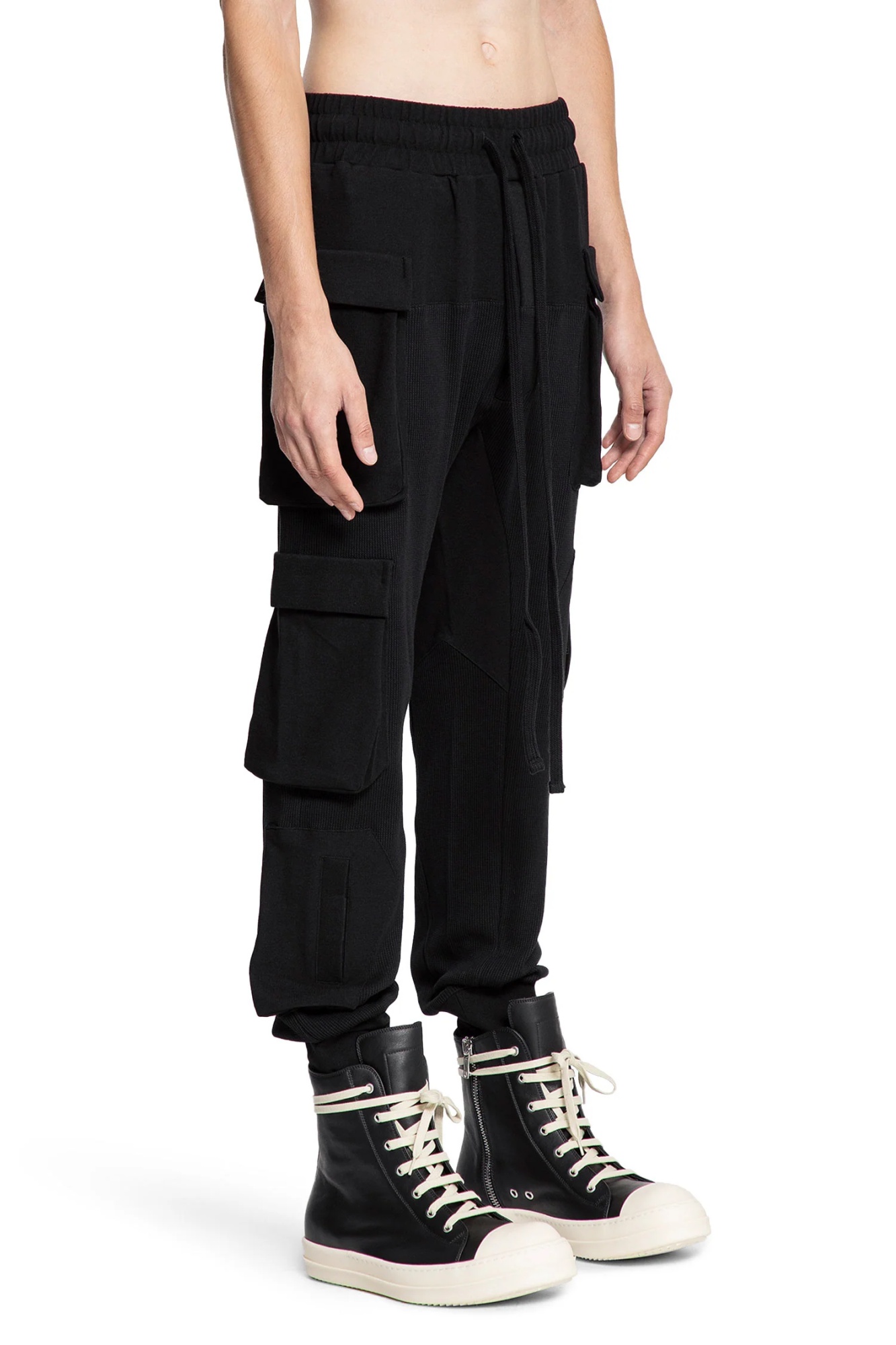 Thom Krom Cotton Jersey Hoodie With Hand Gaiters In Black