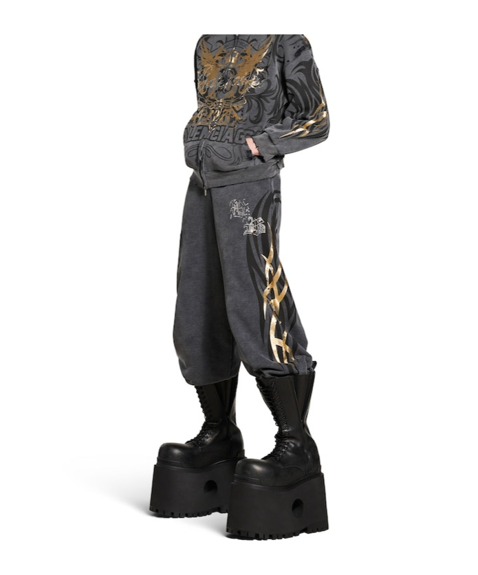 Balenciaga Fading Effect Sweatpants In Black