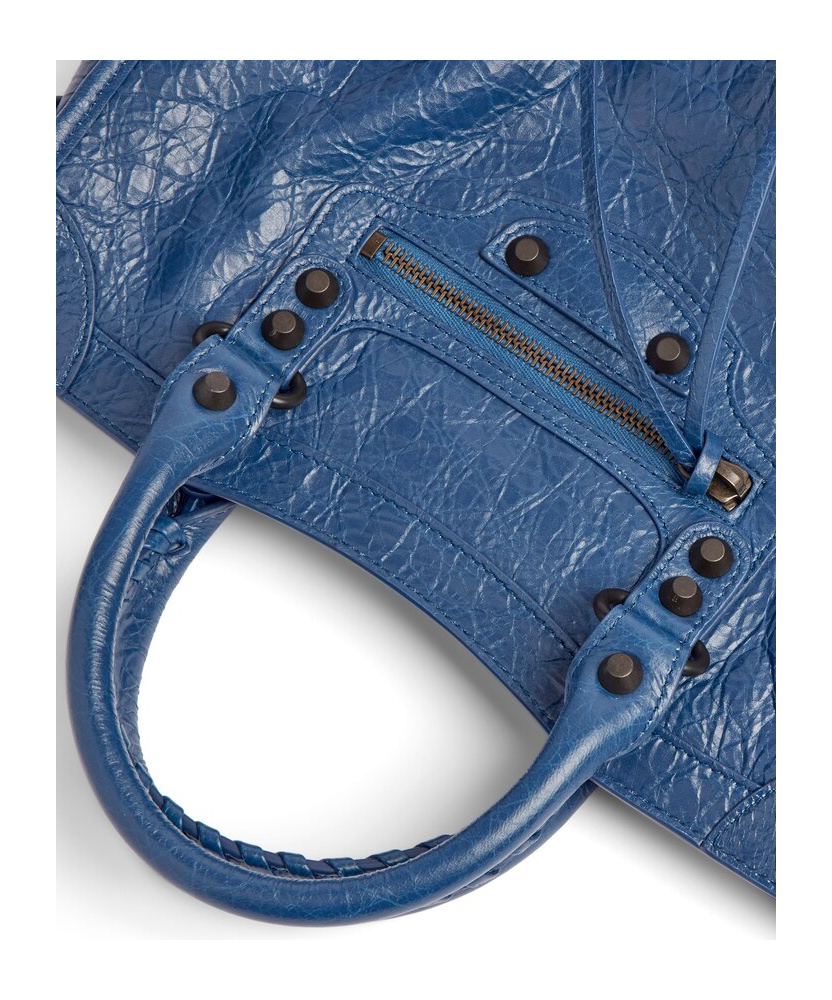 Balenciaga Le City Small Shoulder Bag In Mineral Blue
