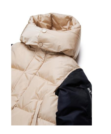 MM6 MAISON MARGIELA LOGO-APPLIQUÉ TWO-TONE PUFFER JACKET
