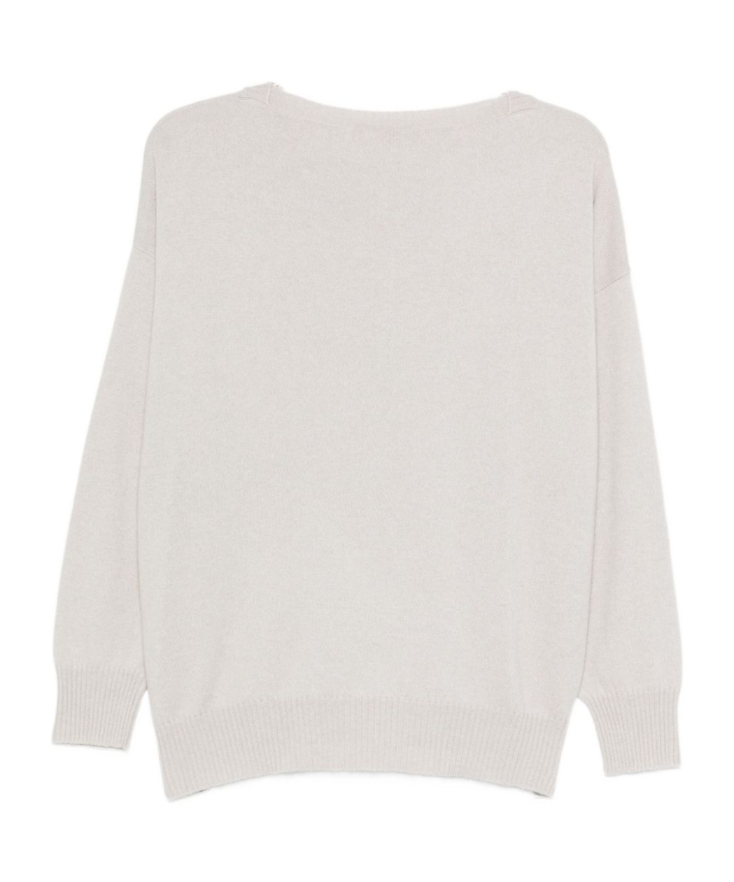 D Exterior V-neck Embellished Knitwear In White