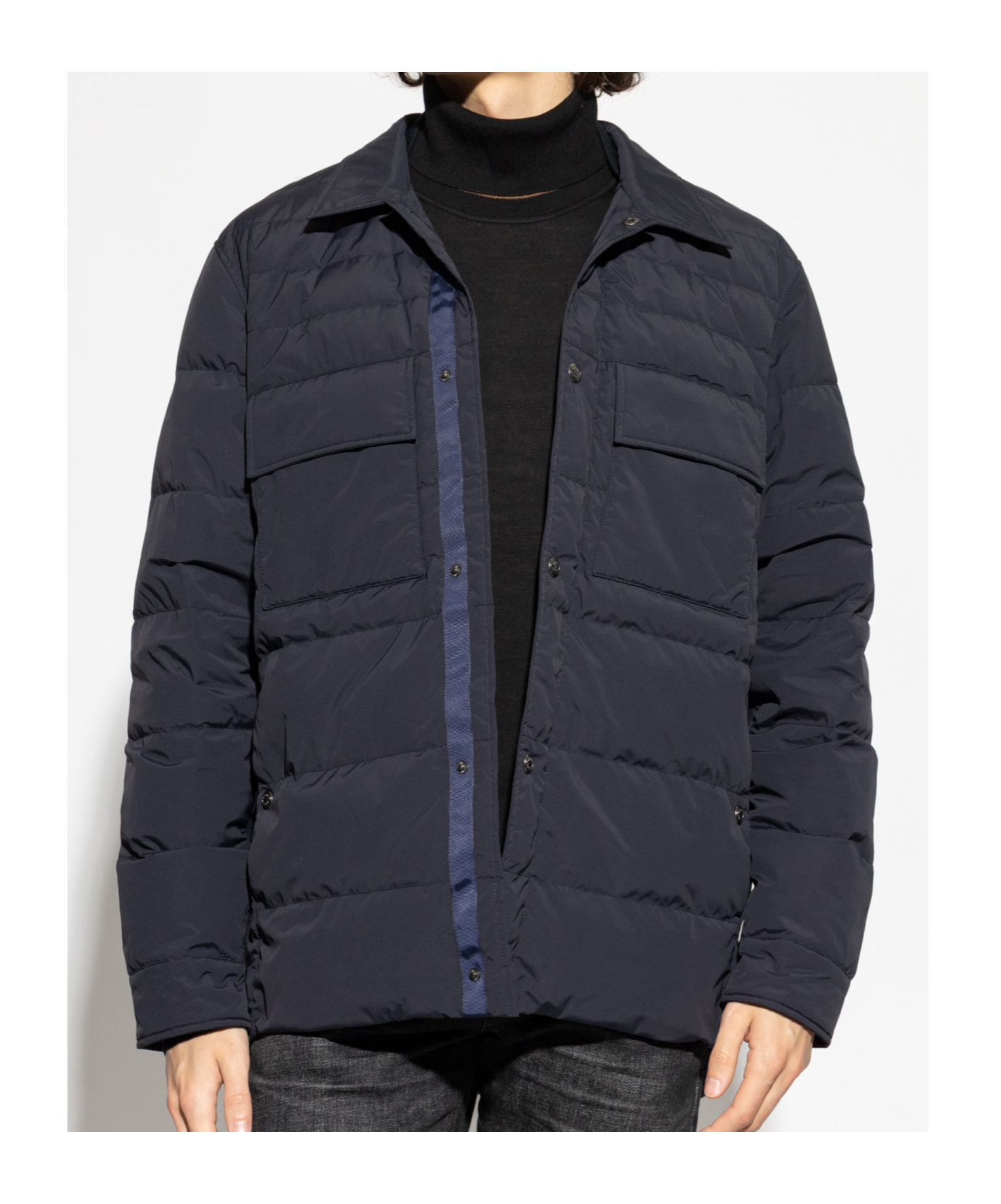 Paul Smith Buttoned Quilted Jacket In Blue