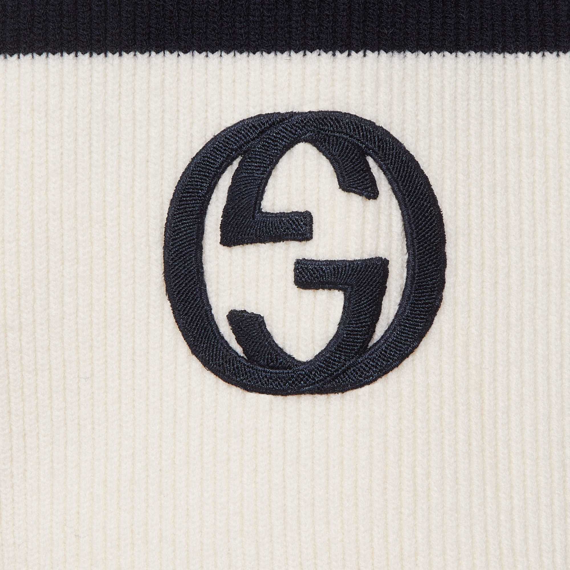 Gucci Interlocking-g Ribbed Cardigan In White