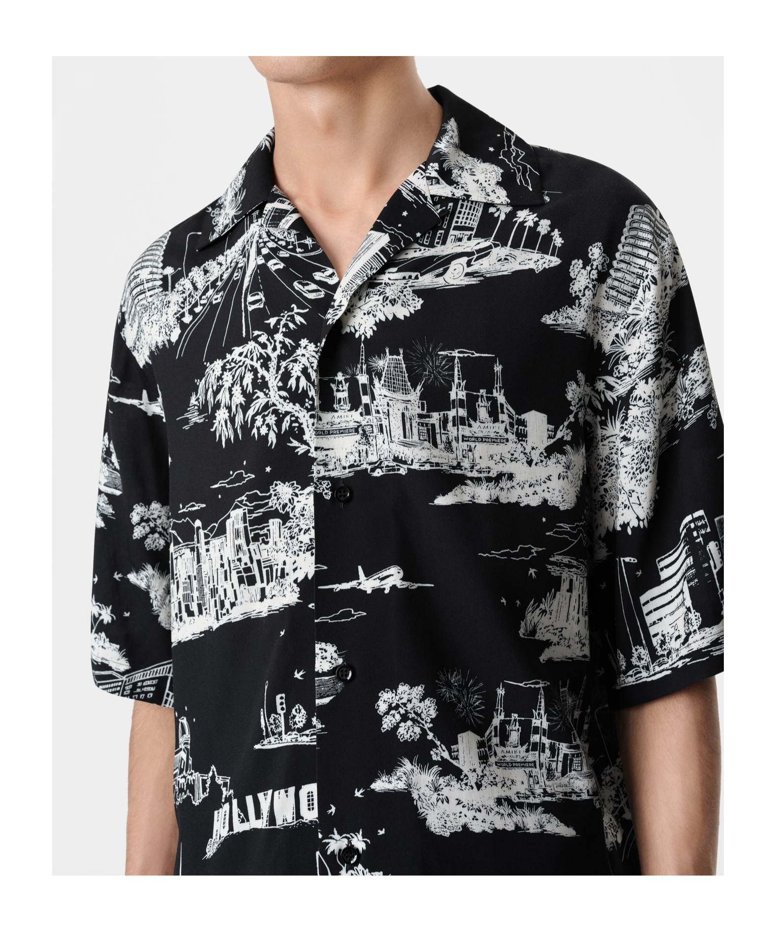 Shop Amiri Short-sleeved Printed Shirt In Black