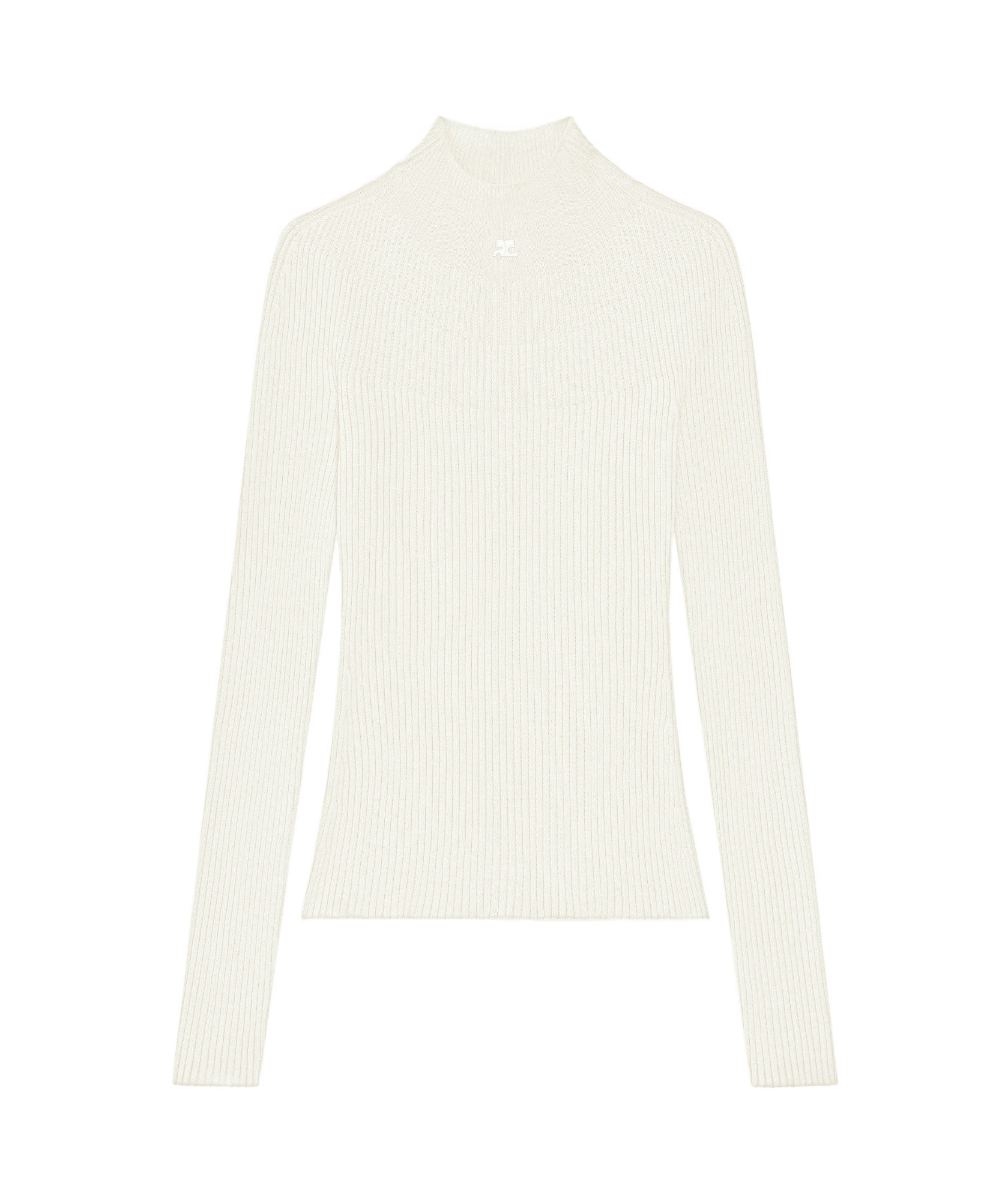 Courrèges Mockneck Sweater In White