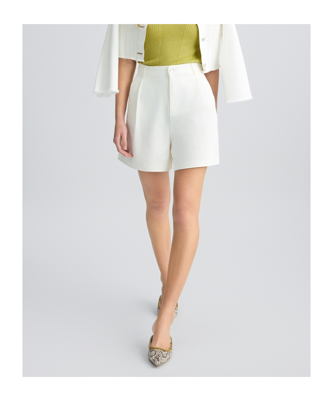 Liu •jo Cotton-blend Bermuda Shorts In White Wool