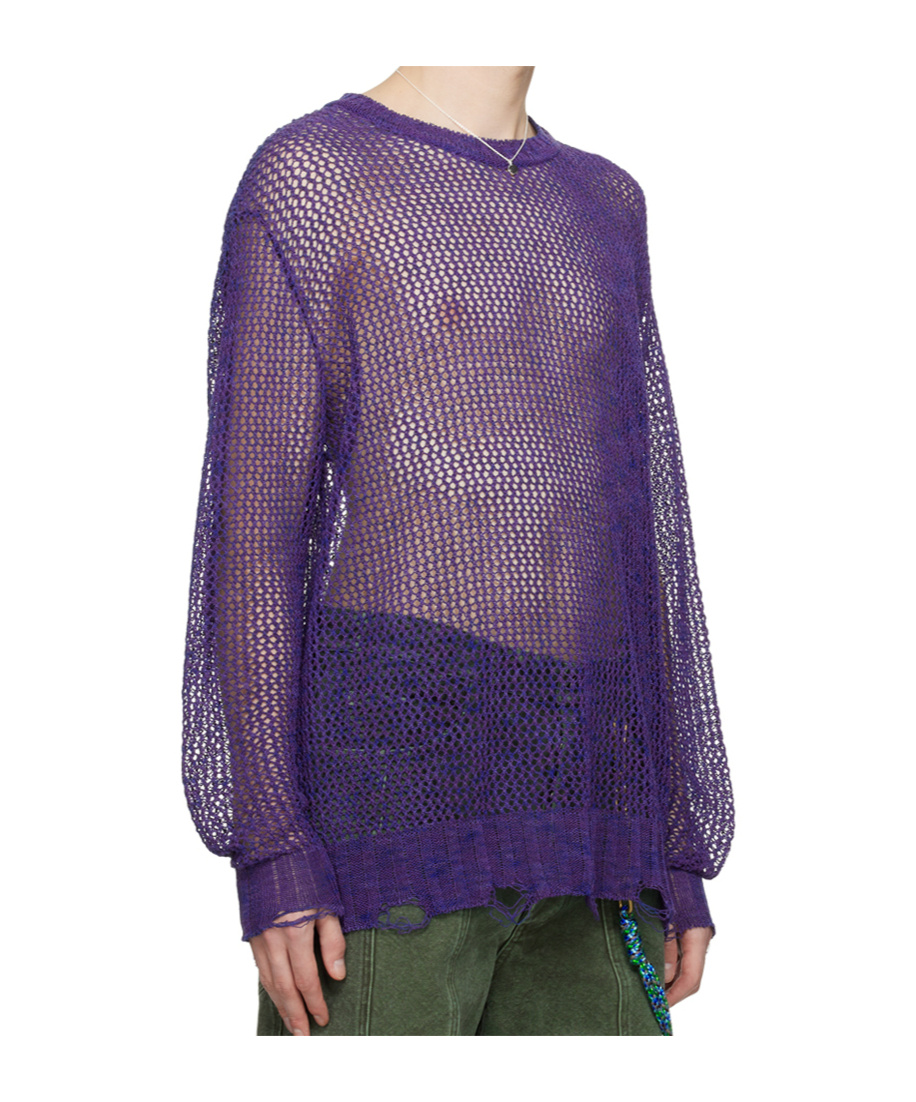 Song For The Mute Purple Oversized Sweater In Brown