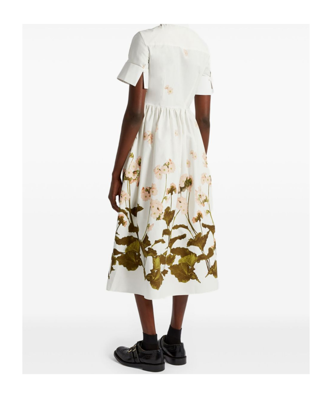 Shop Erdem Short Sleeve Dress In White