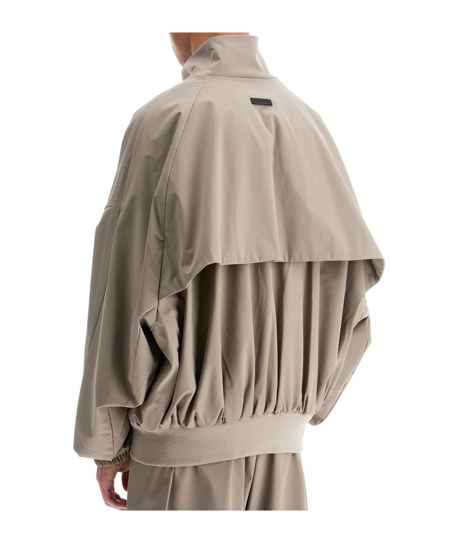 Fear Of God High Necked Vented Track Jacket With In Neutral