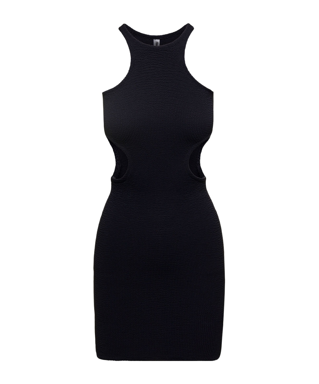 Reina Olga Halter Neck-out Ribbed Dress In Black