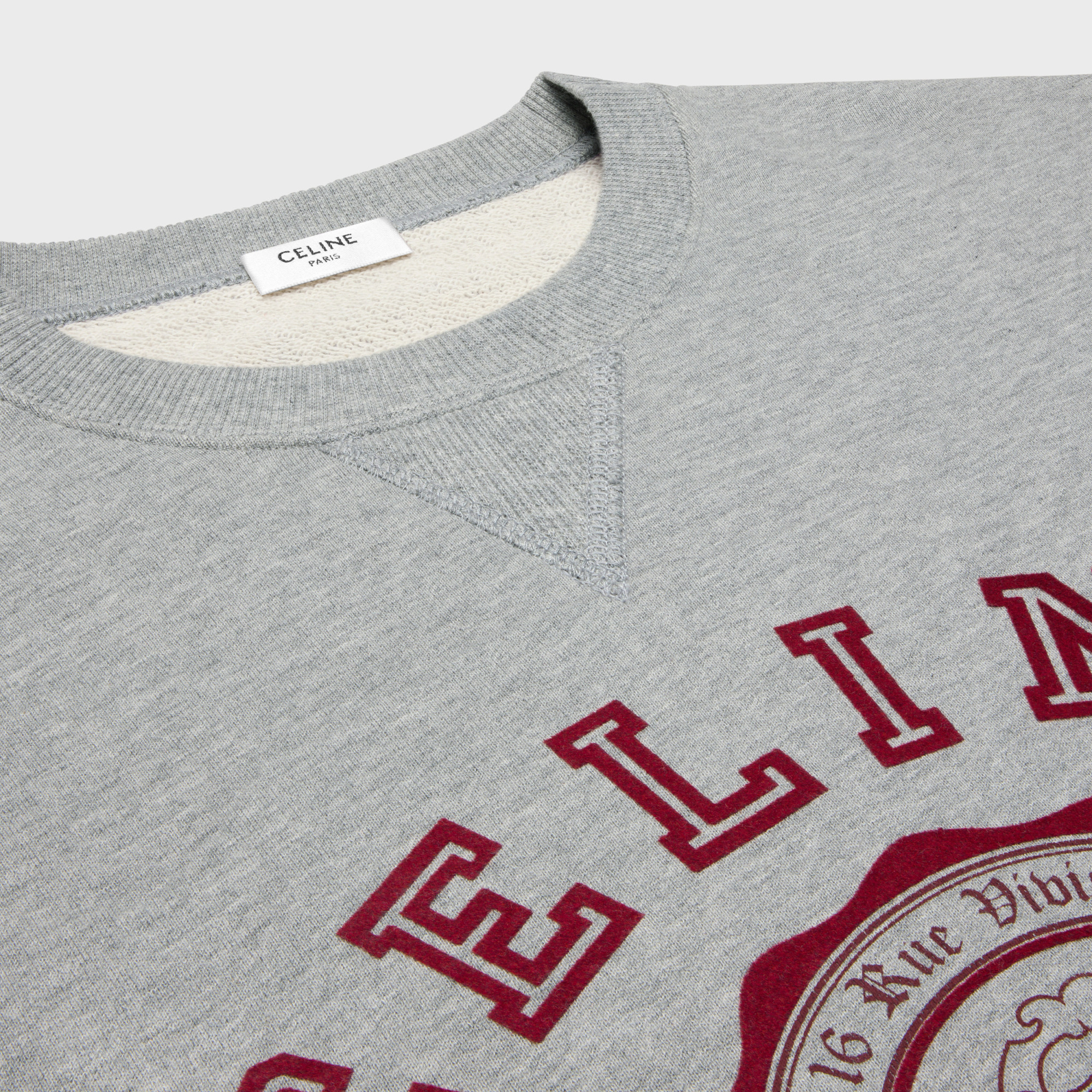 Celine Cotton Fleece Sweatshirt In Gray