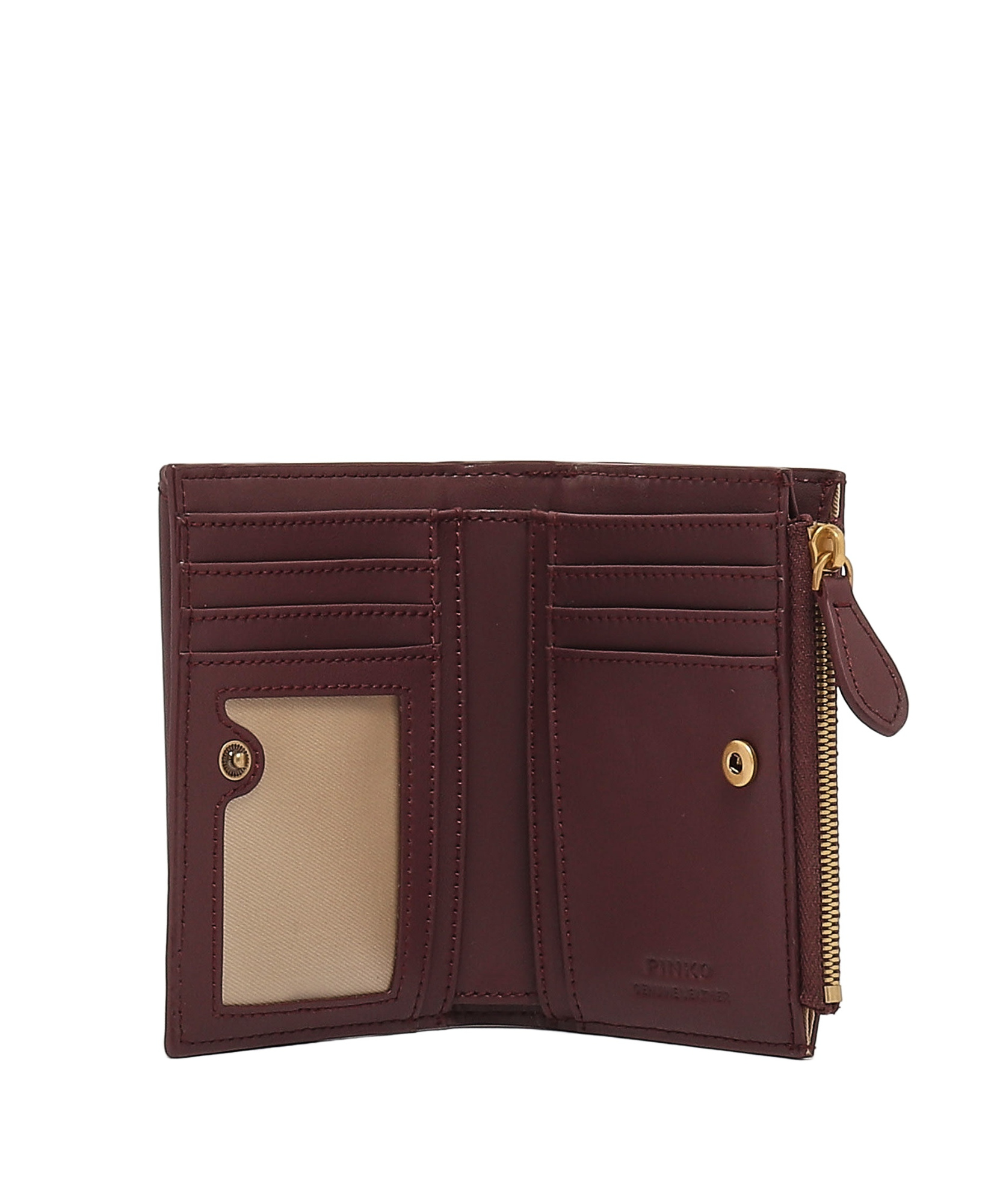 Shop Pinko Love Birds Plaque Bi-fold Wallet In Red