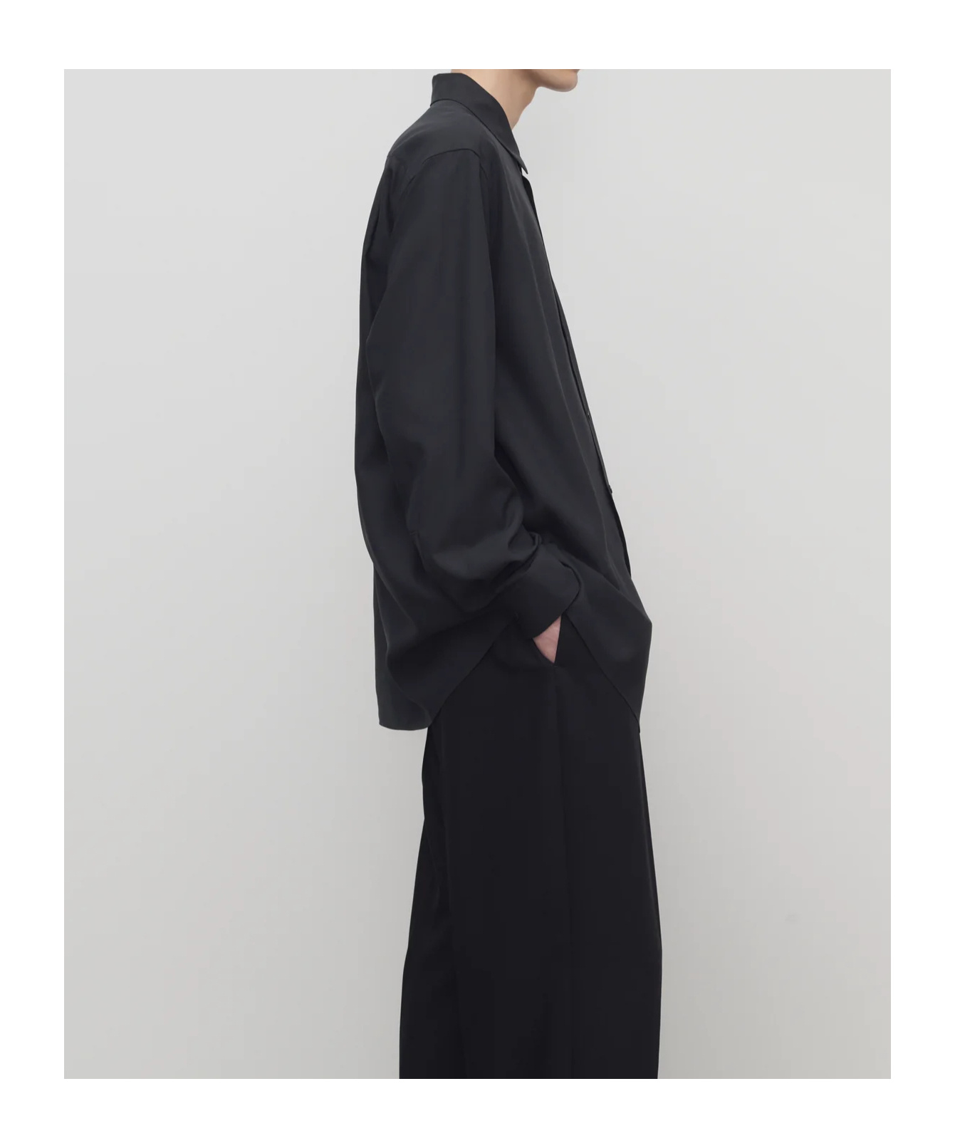 The Row Briar Shirt In Silk In Black