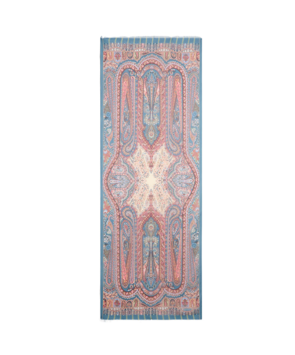 Etro Silk Scarf With Placed Print In Neutral
