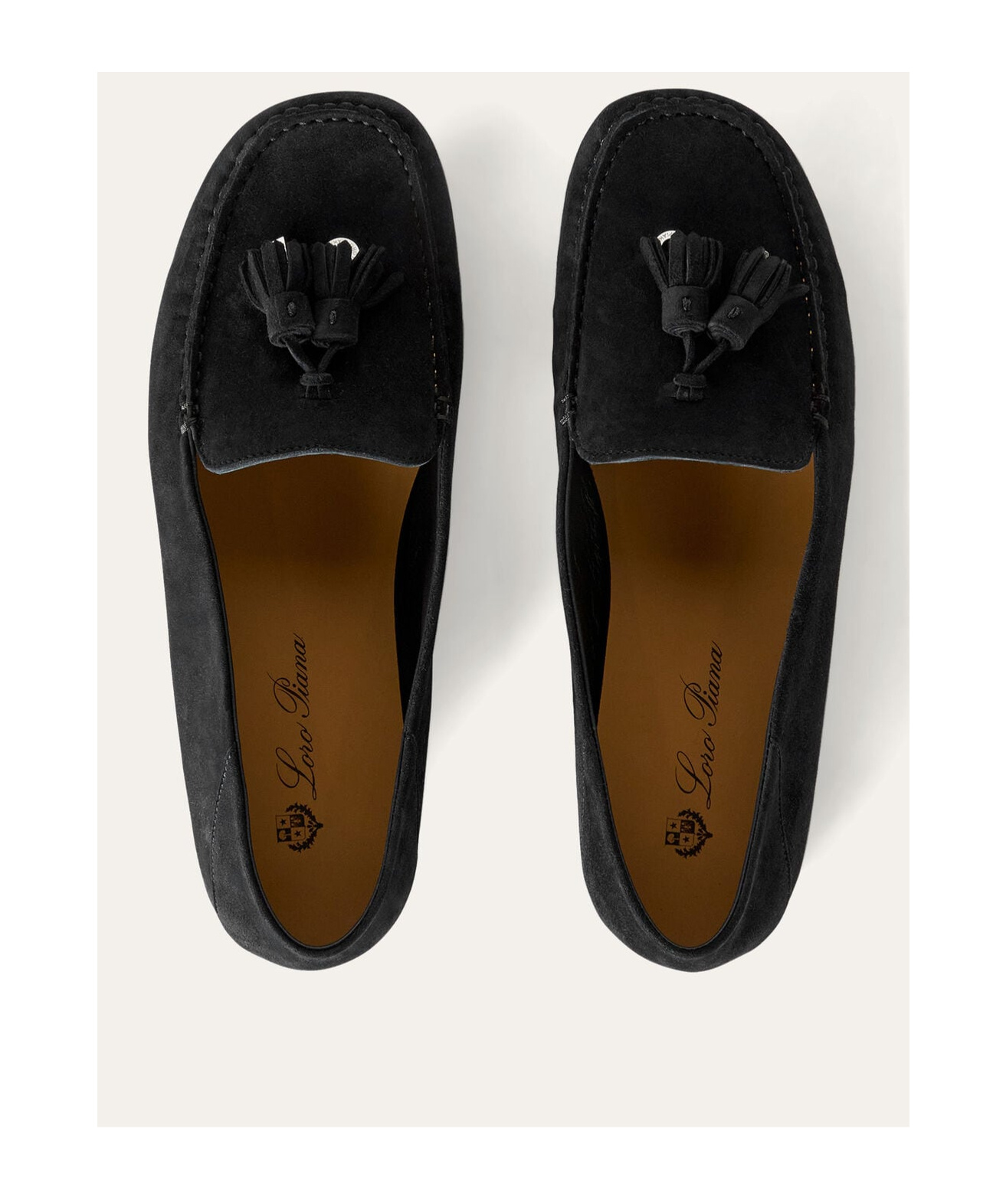 Shop Loro Piana Tassel Detail Loafers In Black