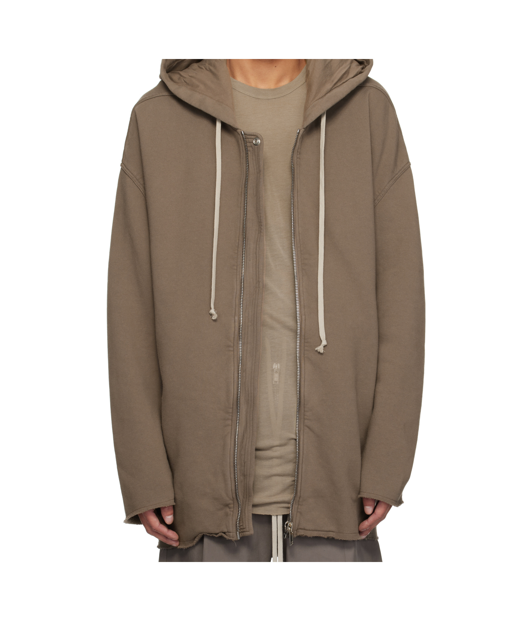 Rick Owens Drkshdw Gray Hollywood Peter Hoodie In Brown