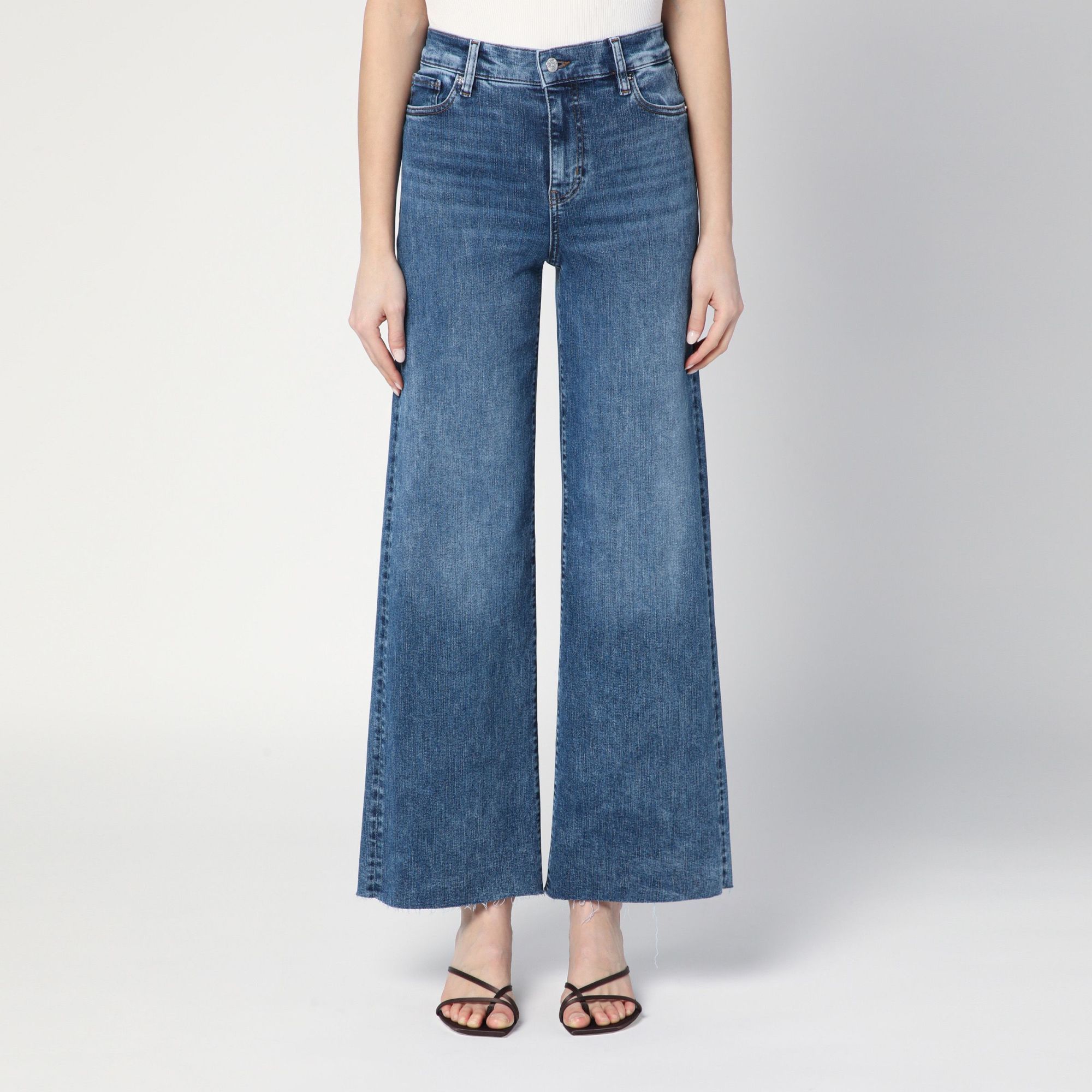 Frame High-waisted Wide-leg Casual Pants In Multi