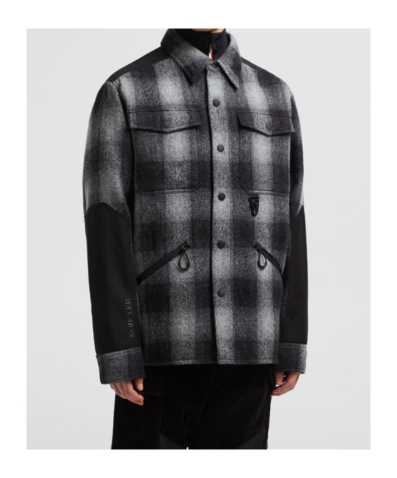 Moncler Wool Down Shirt Jacket In Black