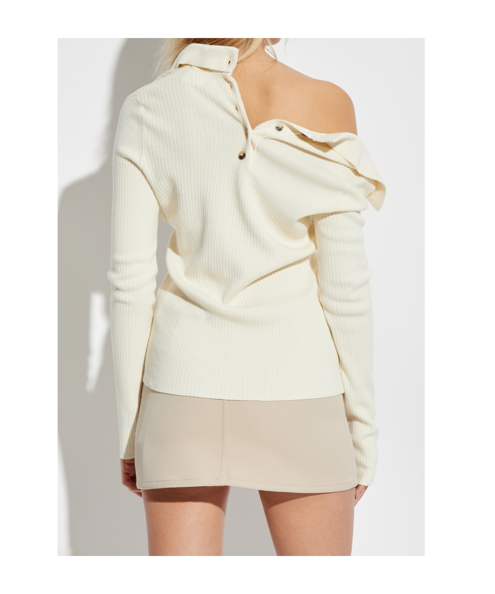 Shop Courrèges Long-sleeved Sweater In White