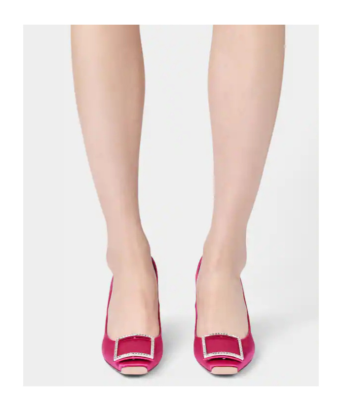 Roger Vivier Trompette Pumps In Satin In Purple