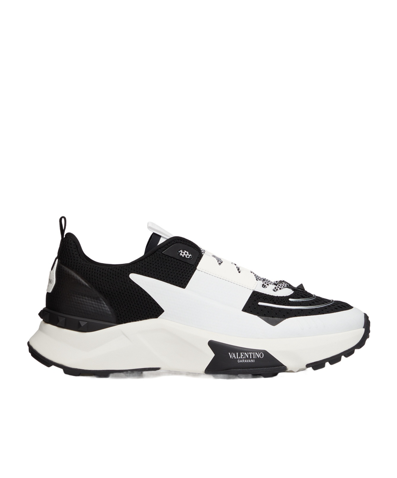 Valentino True Act Leather-trimmed Mesh And Rubber Sneakers In White