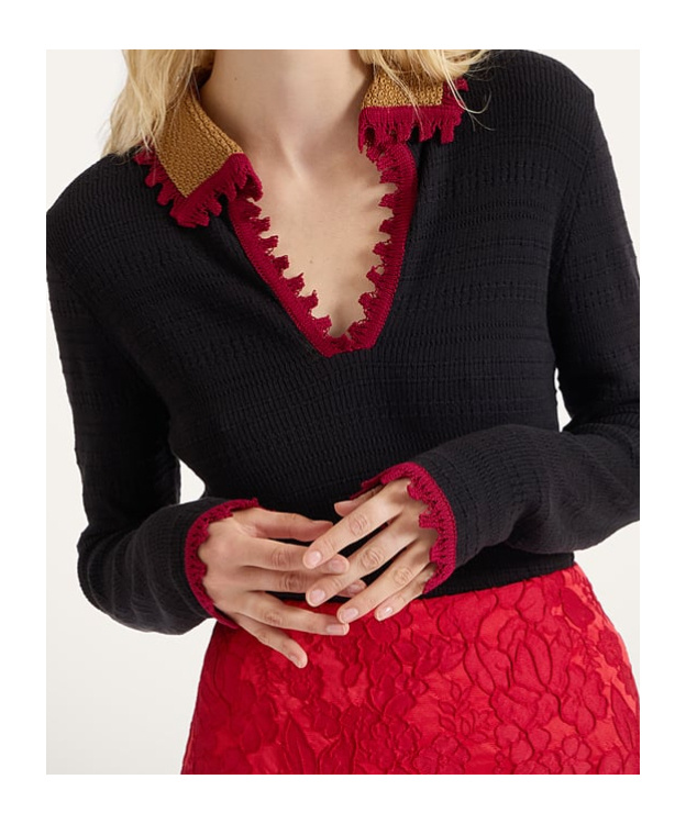 La Doublej La Double J Cotton-cashmere Blend Top In Black