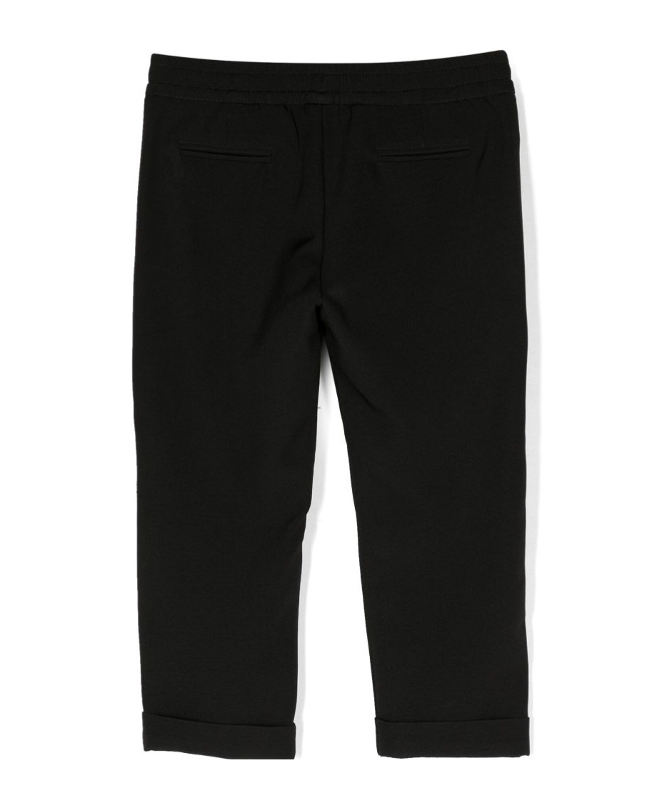 Shop Msgm Logo-patch Straight-leg Trousers In Black