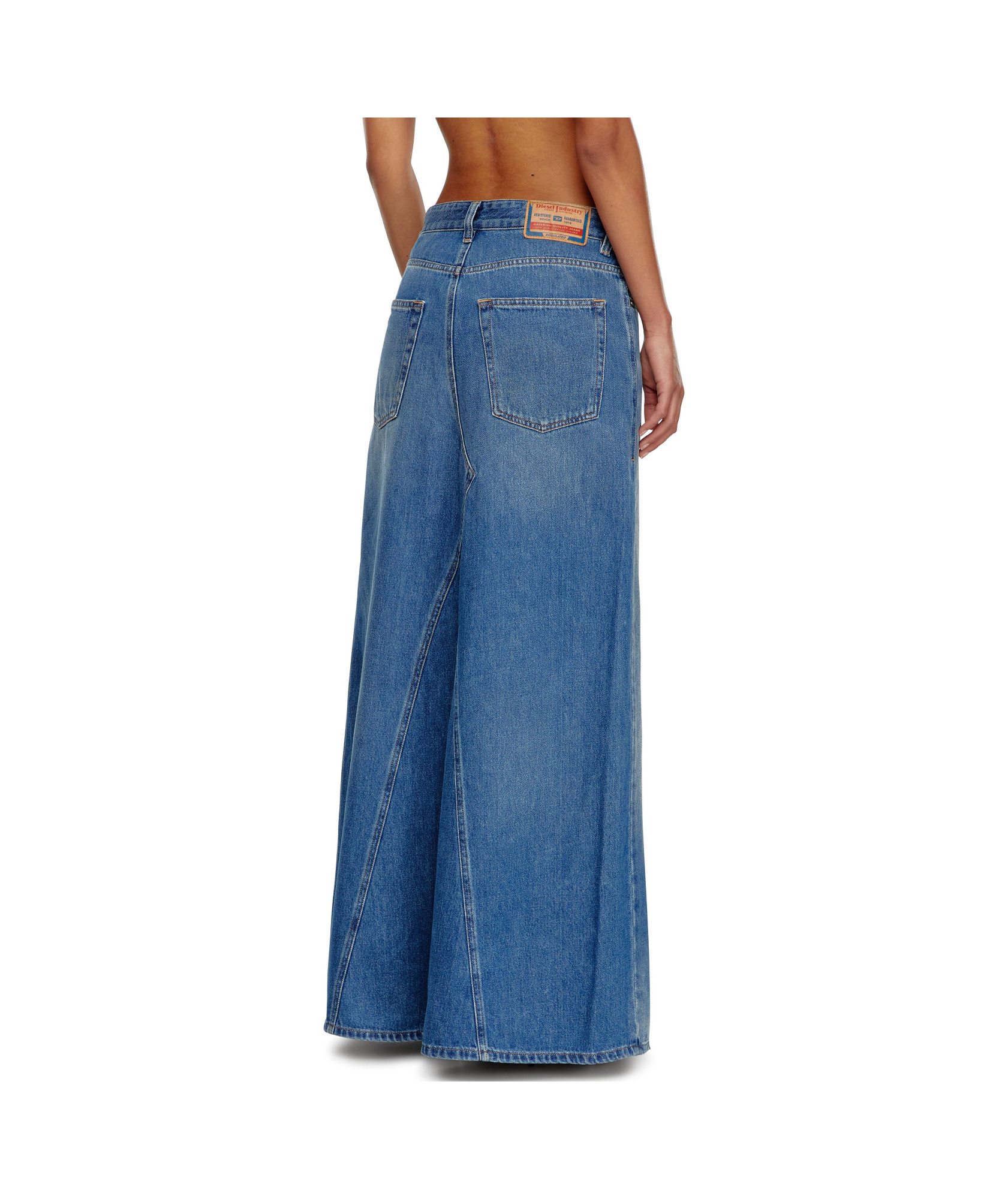 Diesel De-pago-s4 Denim Maxi Skirt In Blue