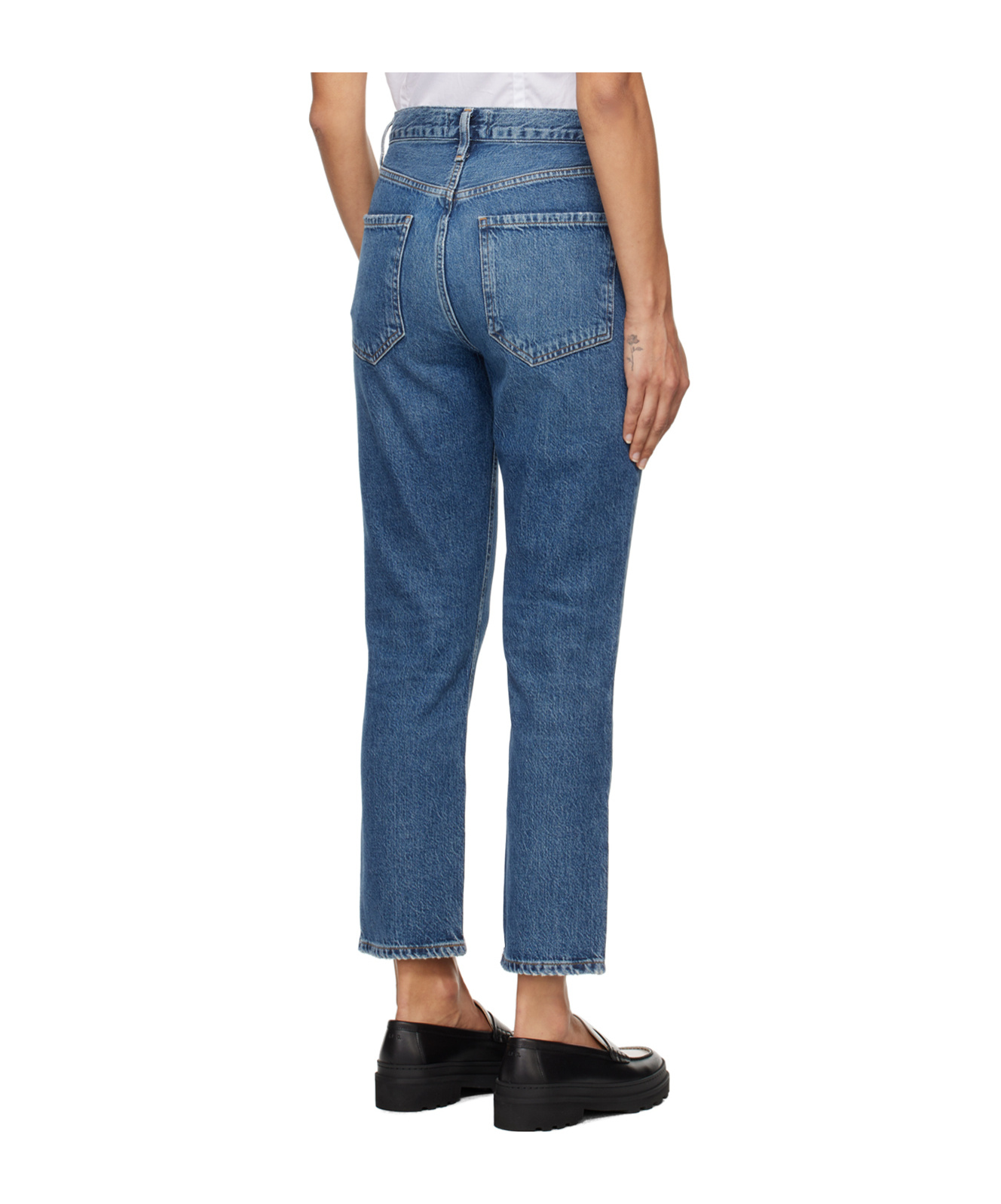 Agolde 90s Pinch Waist Crop Jeans Solace In Blue
