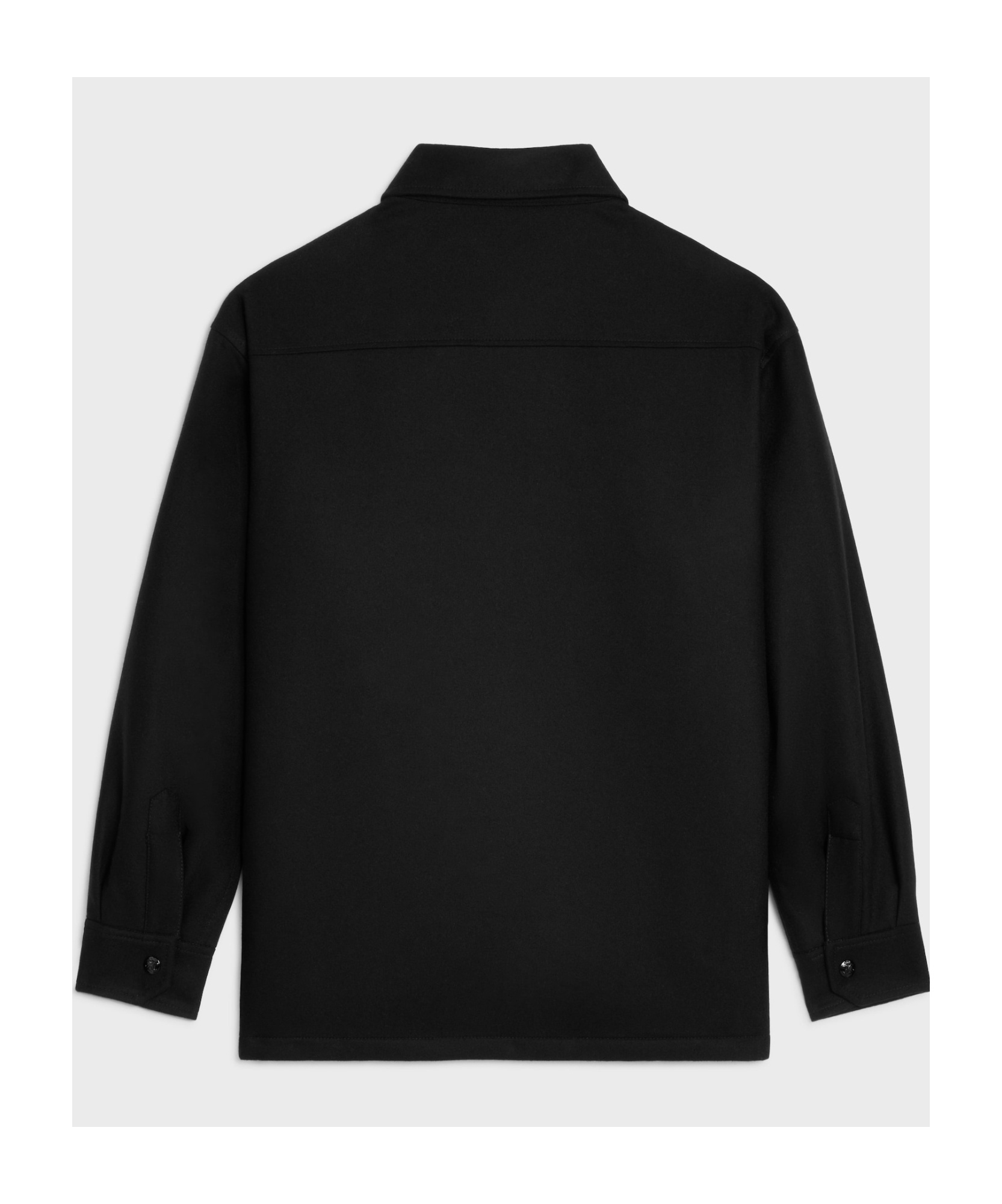 Celine Long-sleeved Shirt Coat In Black