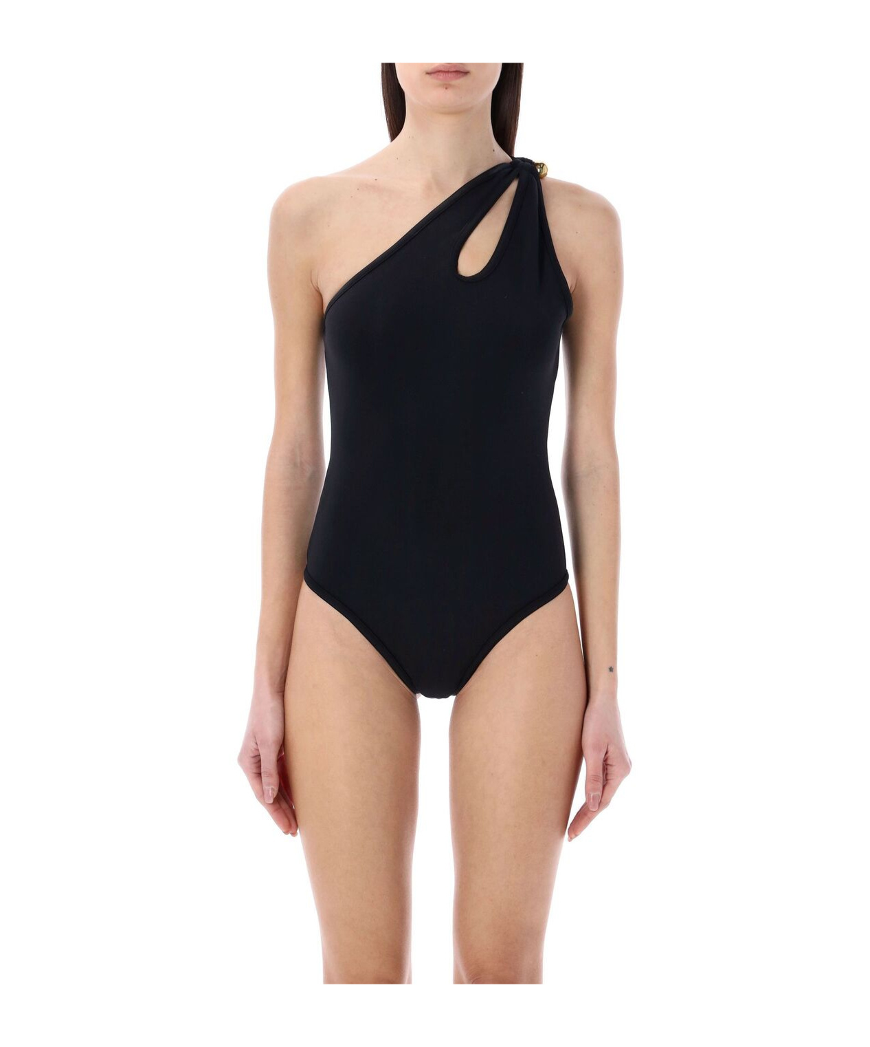 Bottega Veneta Cutout One-shoulder One-piece Swimsuit In Black