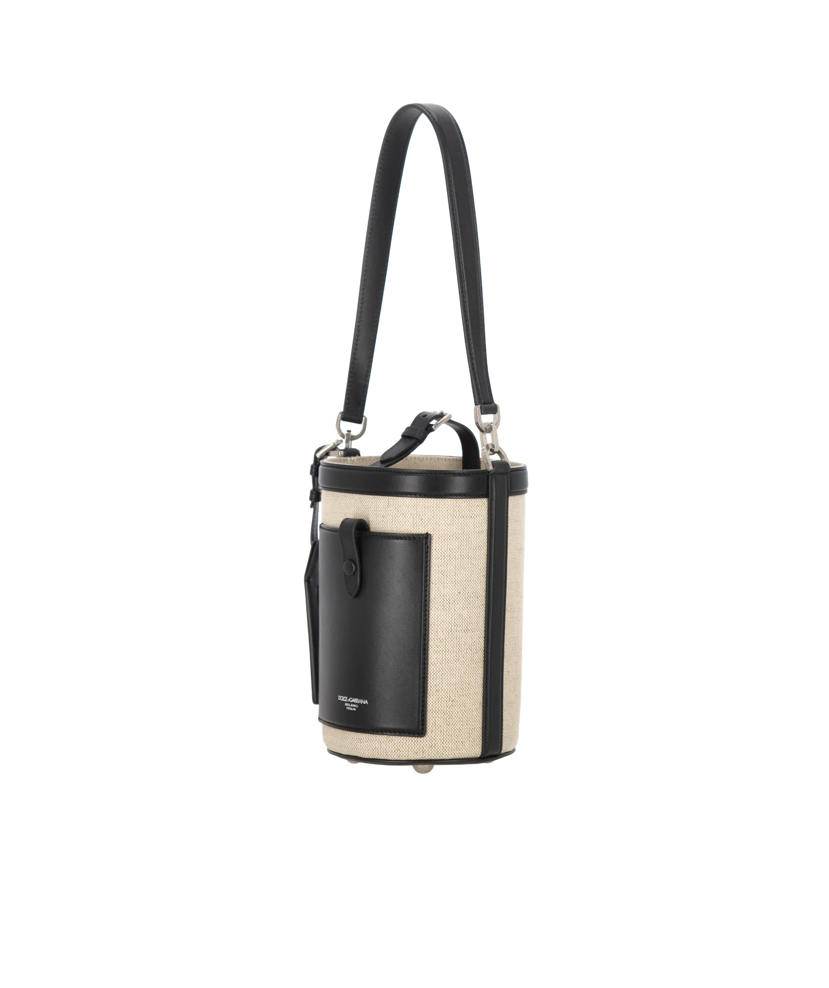 Dolce & Gabbana Canvas Messenger Bag Adjustable Strap In Black