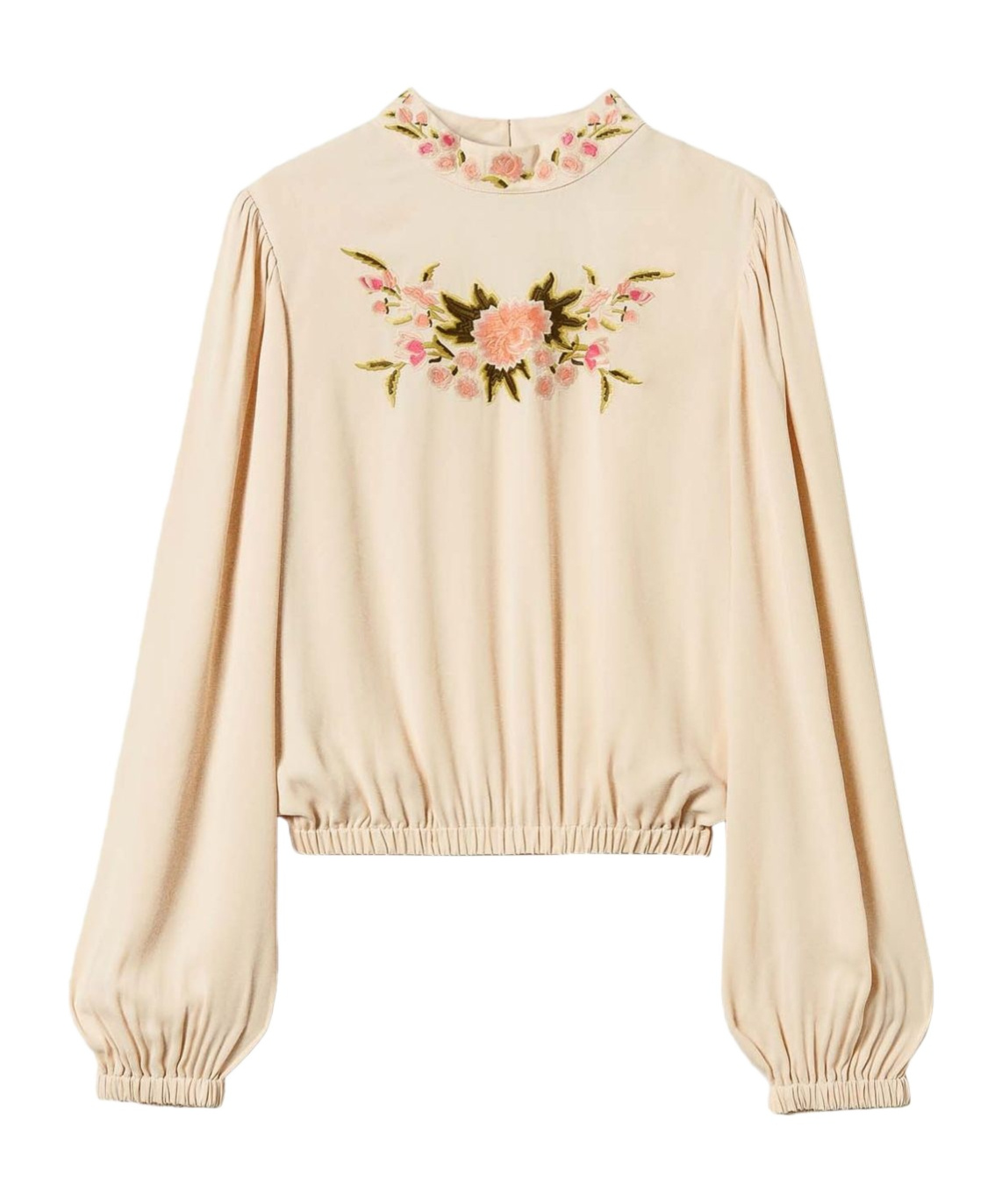 Shop Twinset Floral-embroidered Blouse