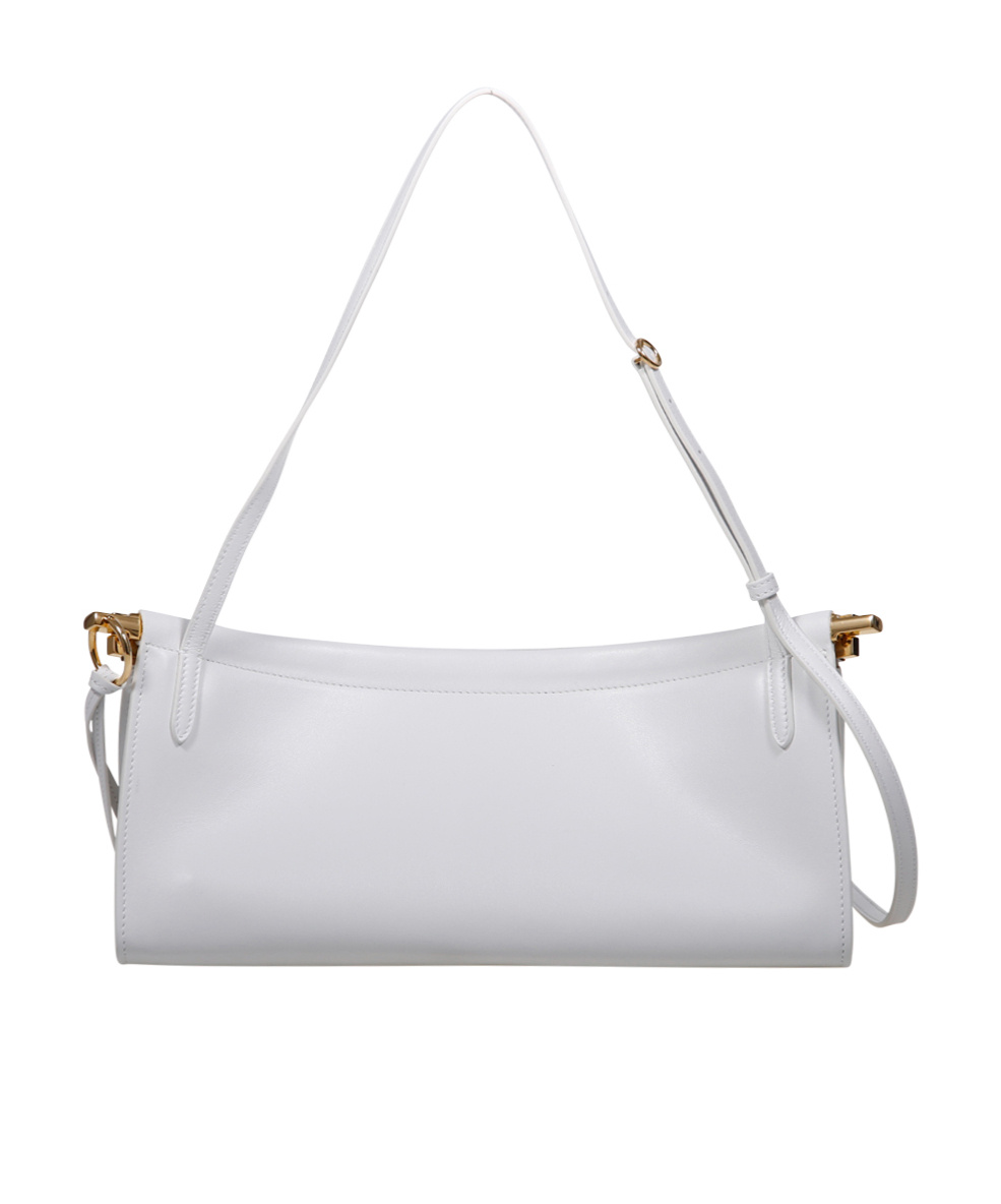 Shop Alaïa Le Click East West Medium Bag In Leather In Gray
