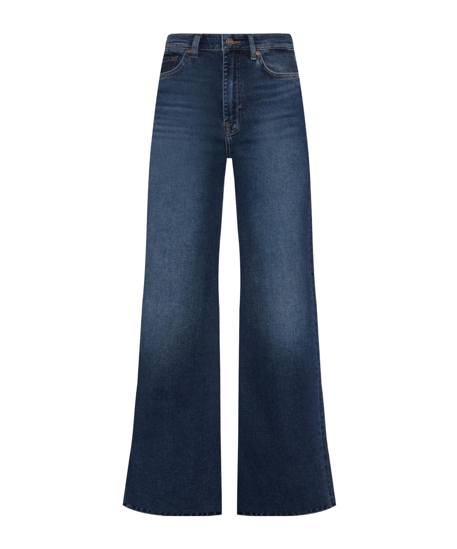 7 For All Mankind Denim Trousers With Belt Loops In Blue