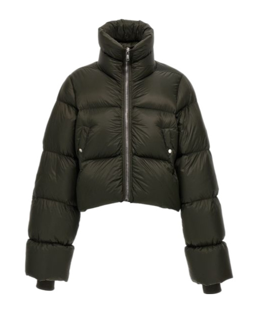 Rick Owens Green Porterville Turtle Down Jacket In Black