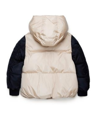 MM6 MAISON MARGIELA LOGO-APPLIQUÉ TWO-TONE PUFFER JACKET