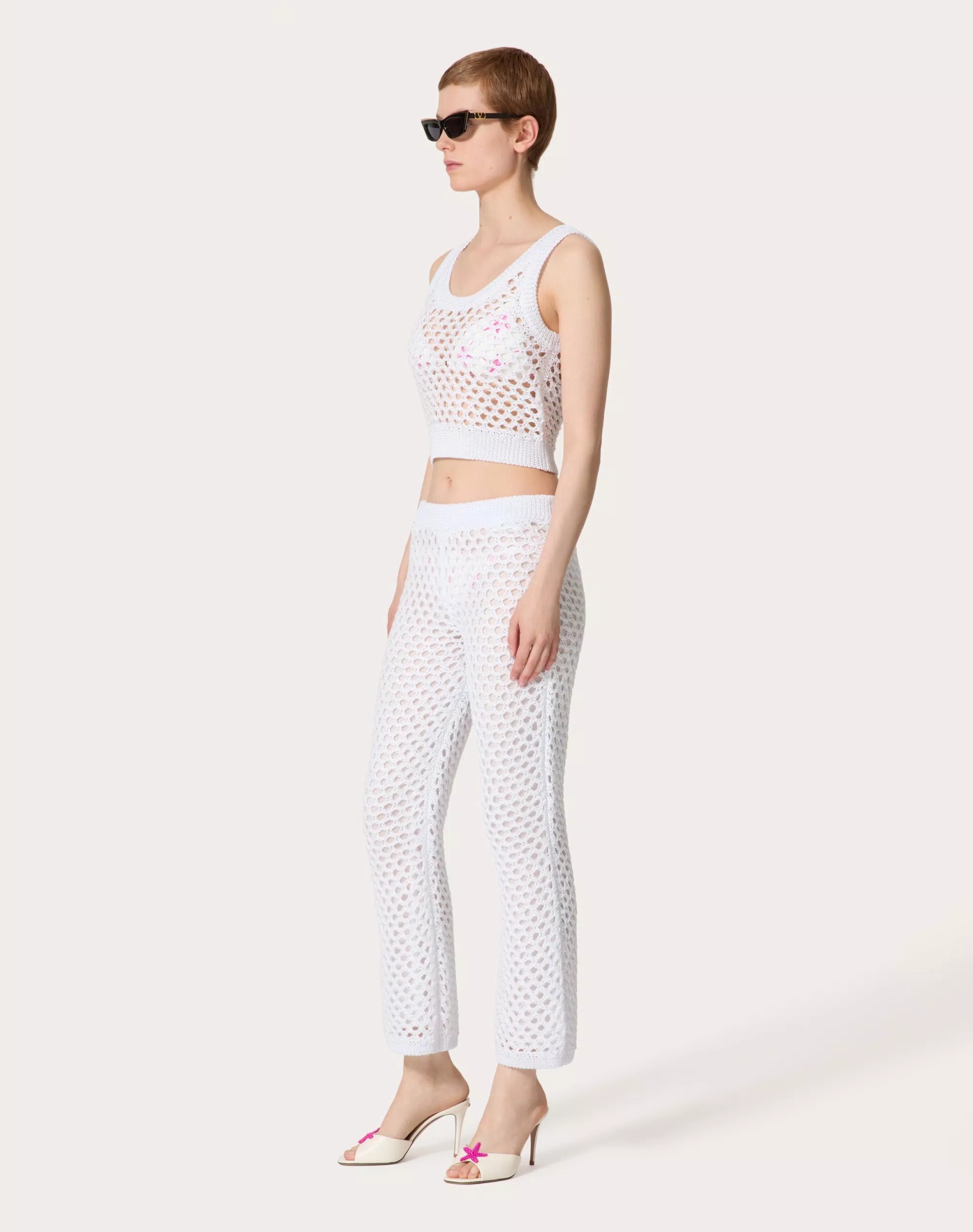 Valentino Top Aus Viskose Und Lurex Mit Pailletten Frau Weiss S In White