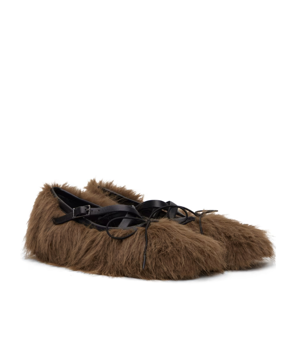 Simone Rocha Criss Cross Ballet Shoes In Green