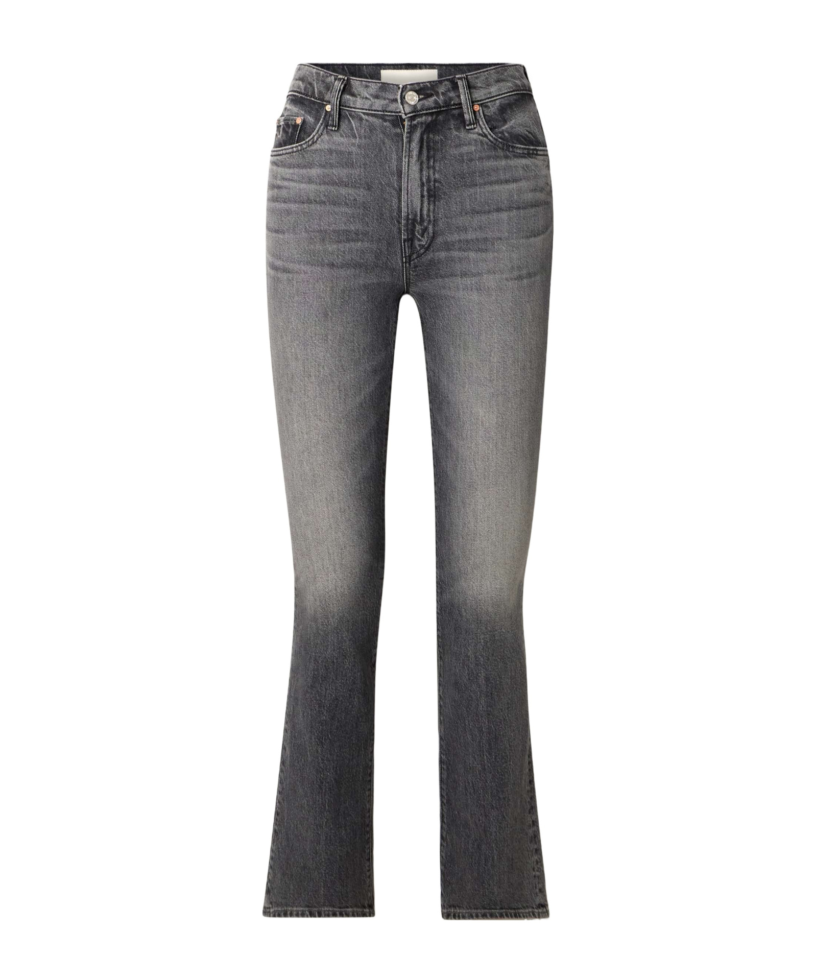 Mother High-rise Bootcut Jeans In Gray