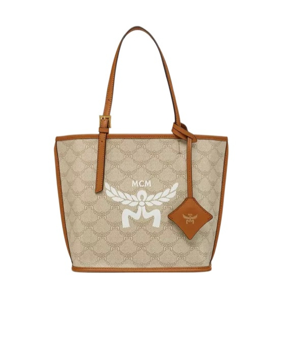 Mcm Himmel Mini Lauretos Shopper Tote In Brown