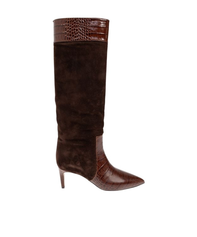 Shop Paris Texas Embossed Heeled Boots In Black