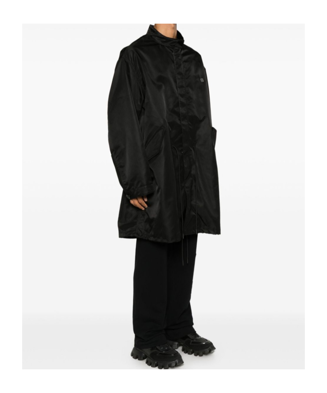 Givenchy Adjustable Waist And Hem Coat In Black