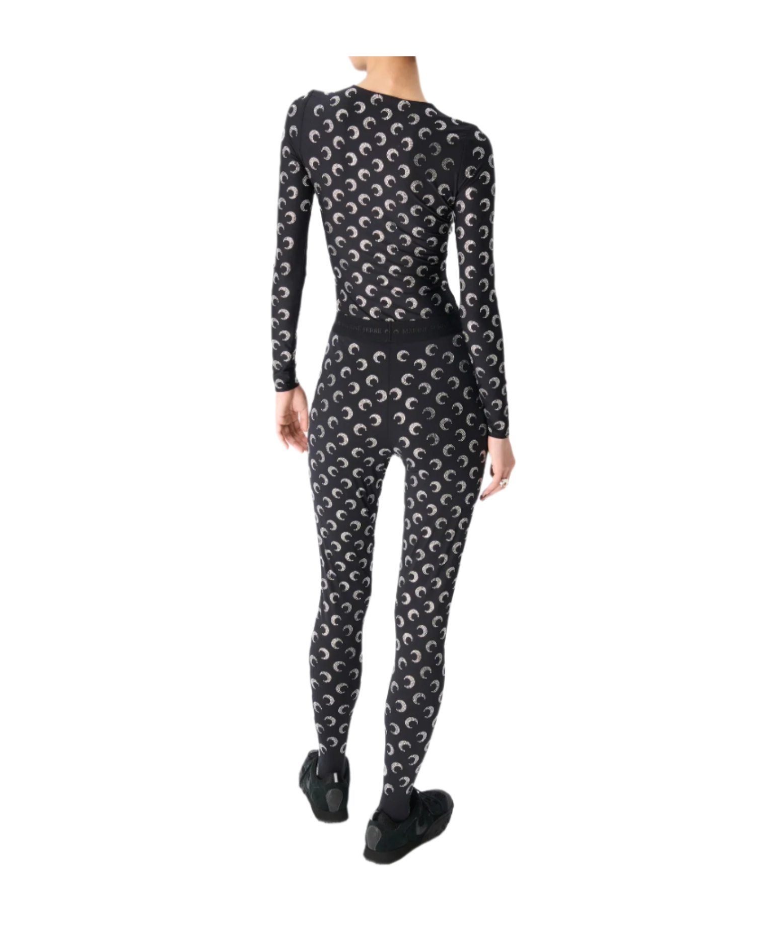 MARINE SERRE CRESCENT MOON-EMBELLISHED LEGGINGS 