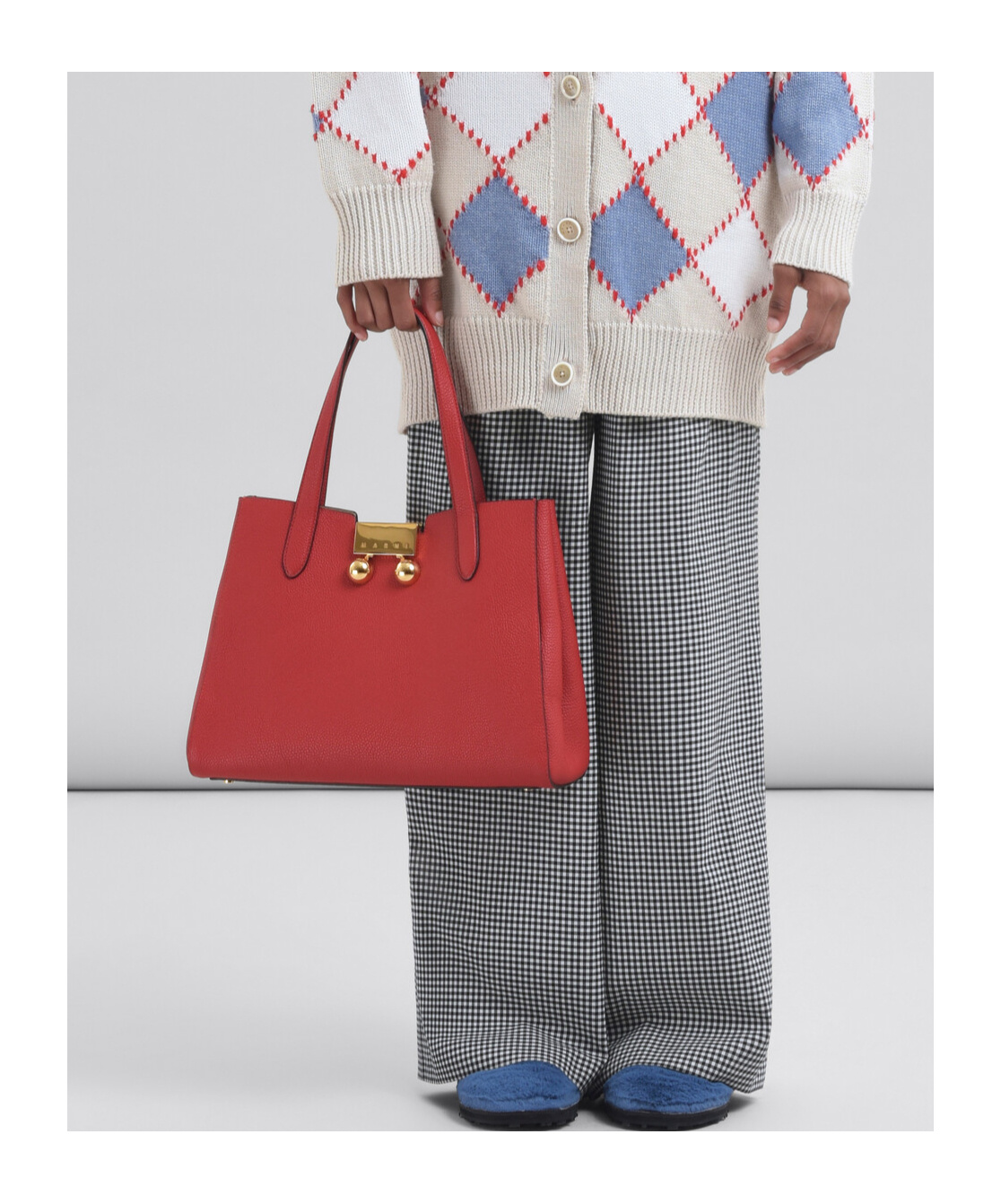 Shop Marni Trunkaroo Tote Bag In Red