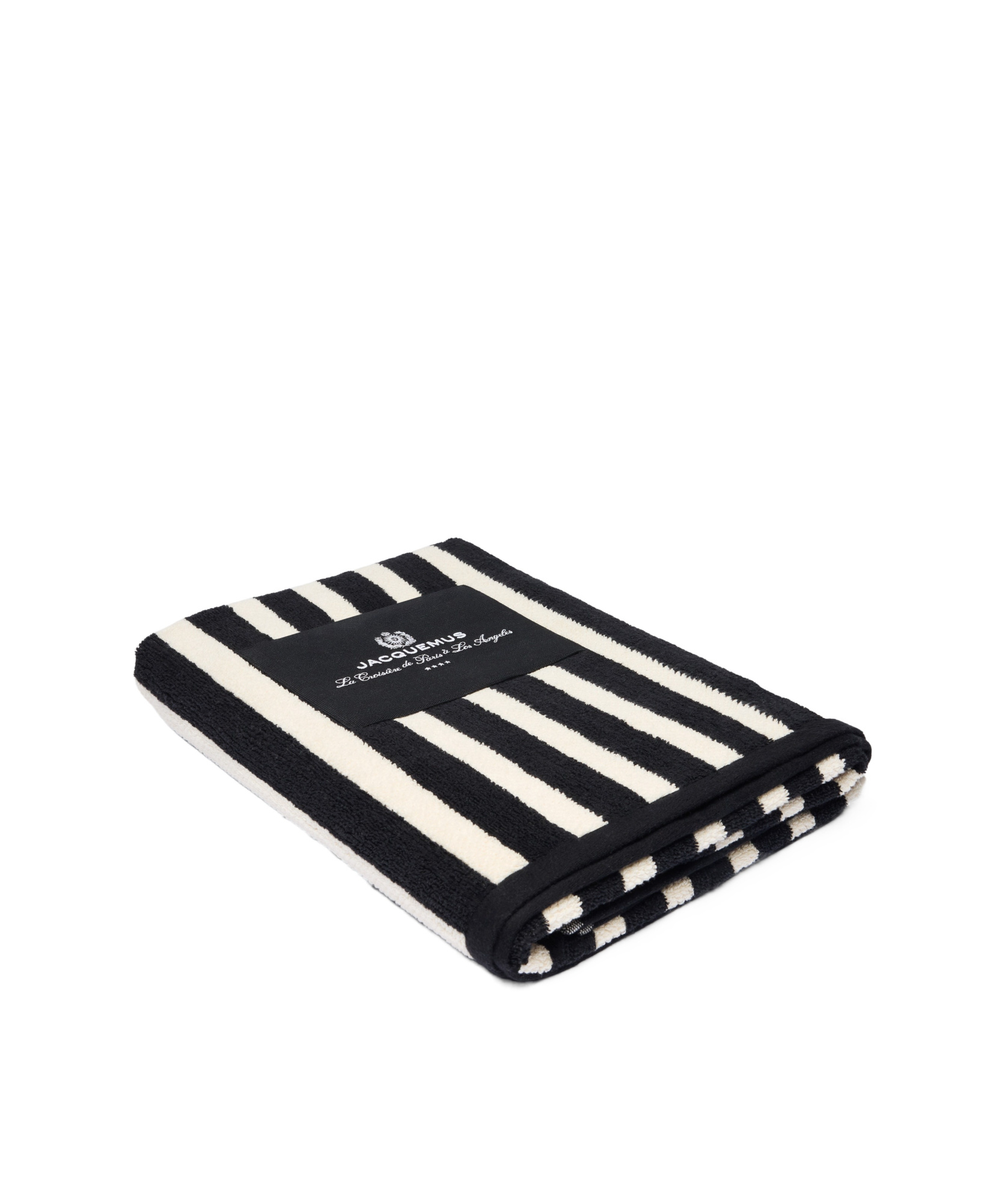 Jacquemus Striped Beach Towel In Black