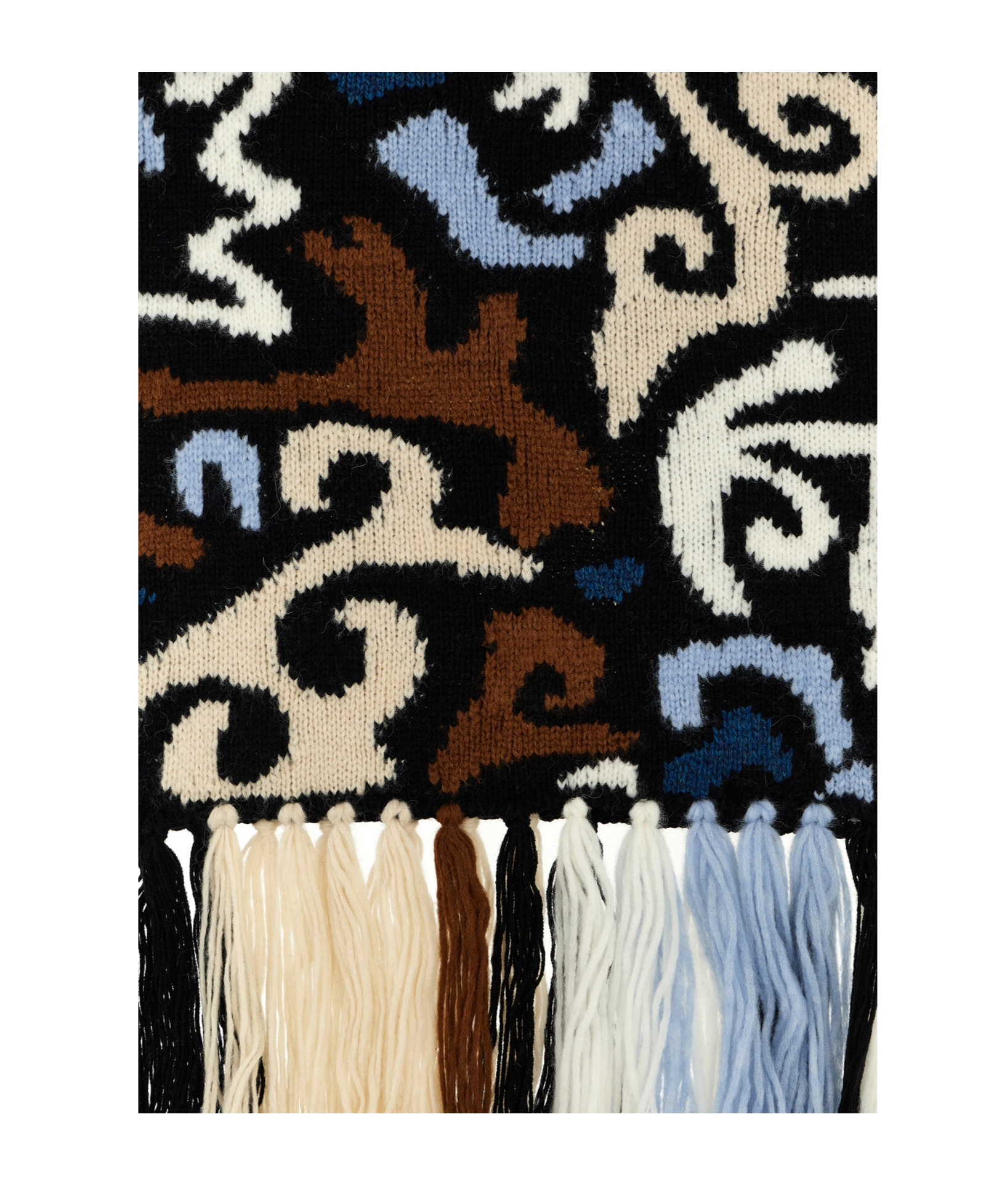 Shop Ermanno Scervino Patterned-jacquard Scarf In Black