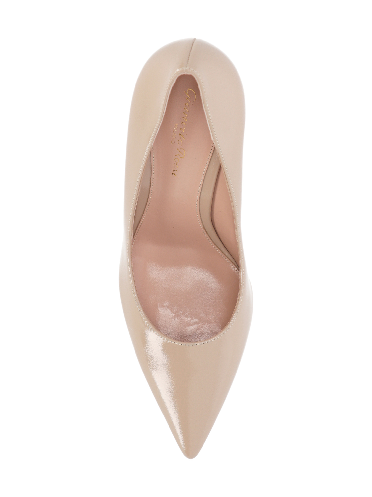 Gianvito Rossi Patent Leather Pigalle Pump Heel In Nude